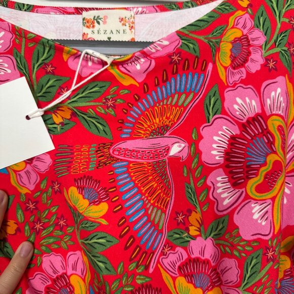 NWT Sezane x Farm Rio collab - Pippa Dress - floral/tropical/bird print - size M - Picture 15 of 17